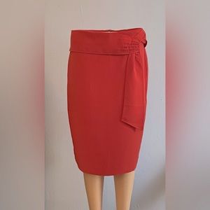 🌷ANNTAYLOR RED PENCIL SKIRT W / SASH SZ 4